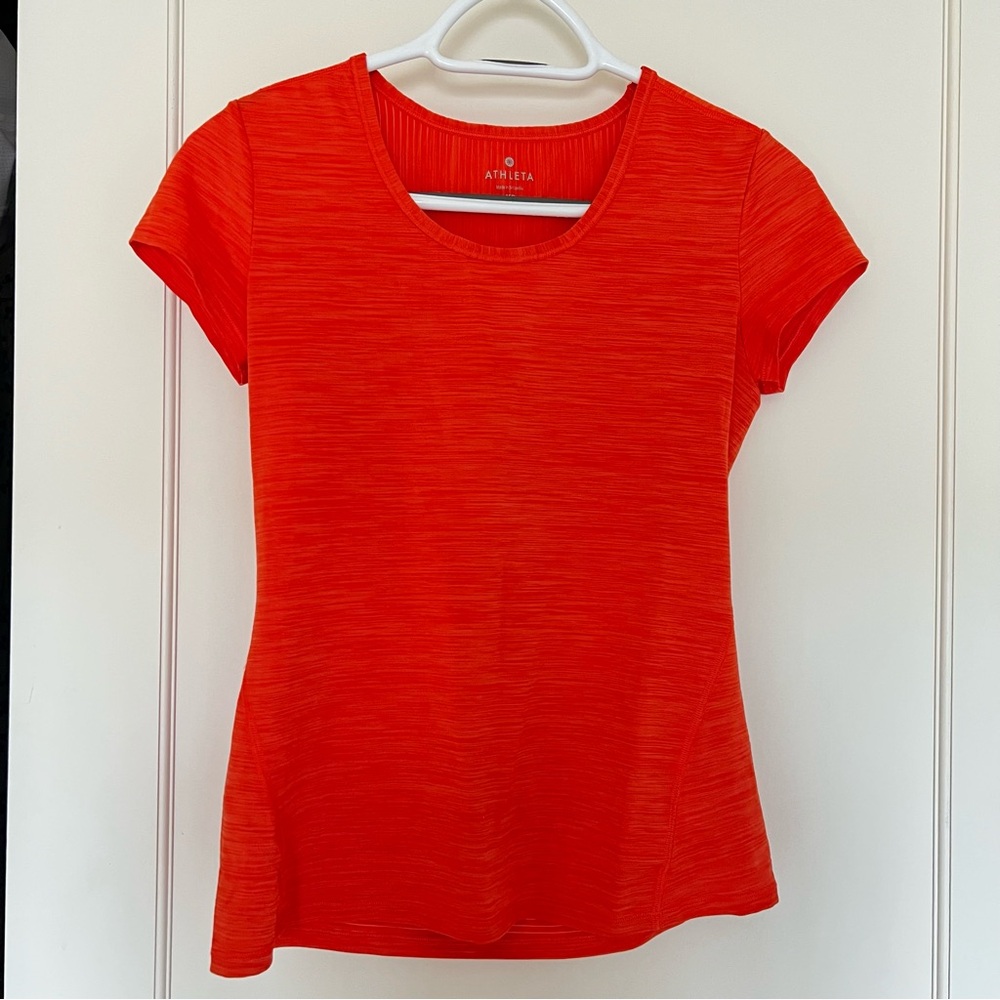 Athleta Bright Orange Short Sleeve Performance Tee